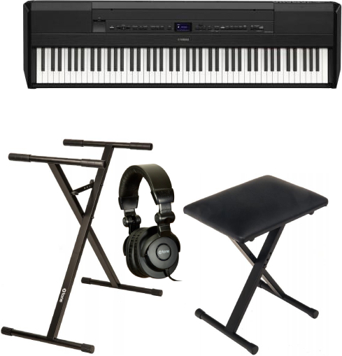 Yamaha P-525b Noir  + Casque + Banquette Pliable  + Stand - Noir - Pack Clavier - Main picture