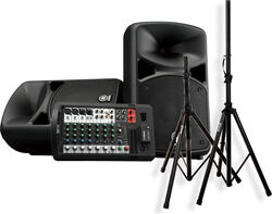Pack sonorisation Yamaha StagePas 600BT + X-TONE XH 6310 Pied Enceinte Paire + Sac