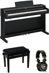 Pack clavier Yamaha YDP-166 Noir  + Casque + Banquette noir laqué - Noir