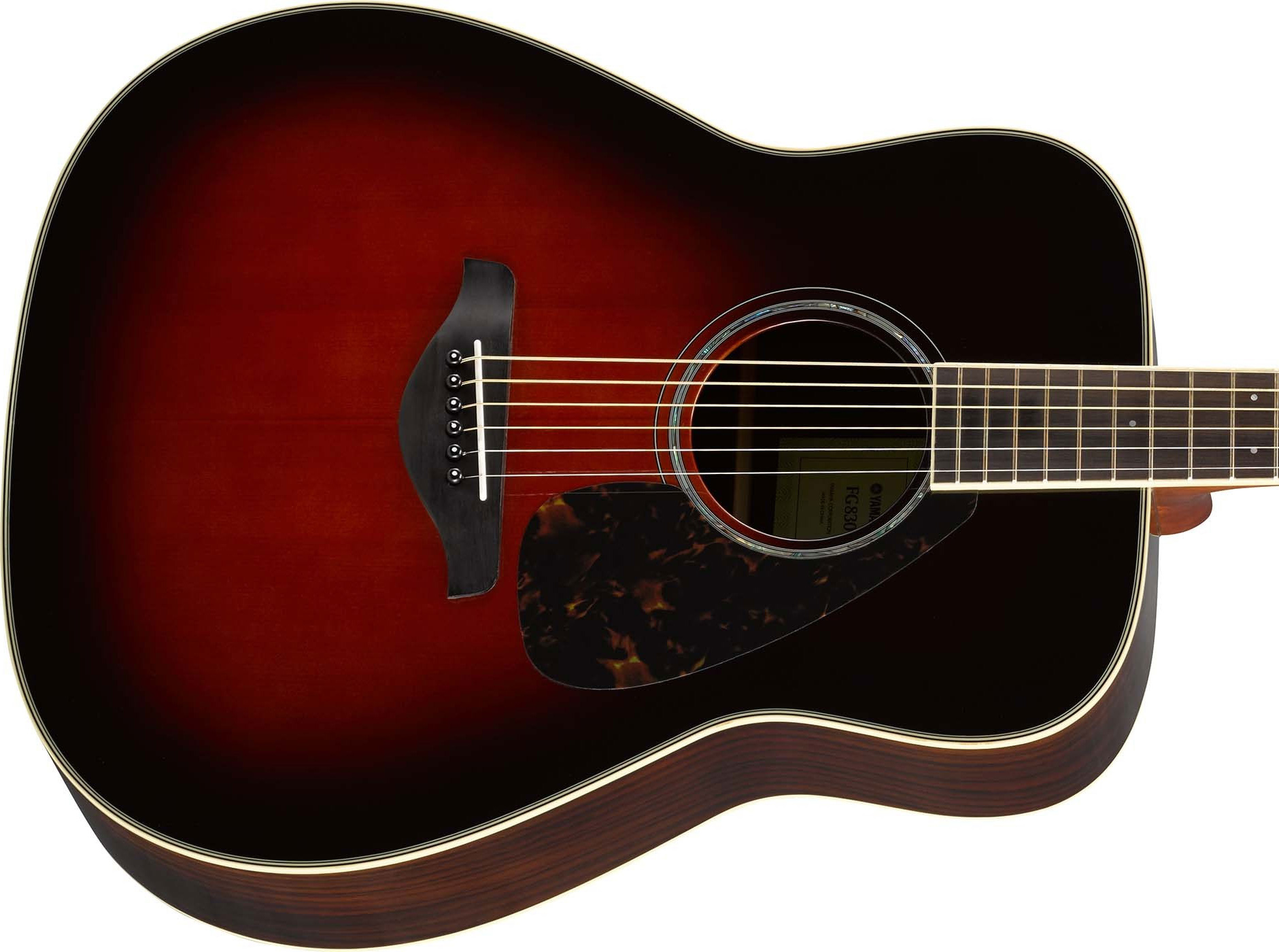 Yamaha Fg830 Tbs Dreadnought Epicea Palissandre Rw 2016 - Tobacco Brown Sunburst - Guitare Acoustique - Variation 2