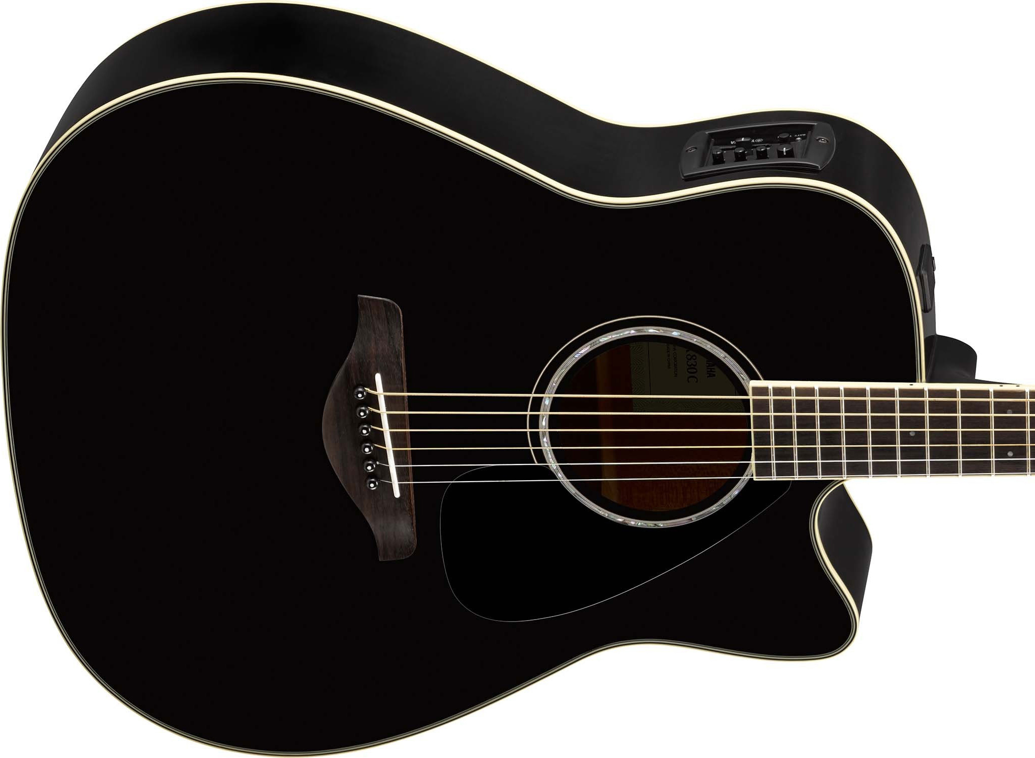 Yamaha Fgx830c Bl Dreadnought Cw Epicea Palissandre 2016 - Black - Guitare Electro Acoustique - Variation 2