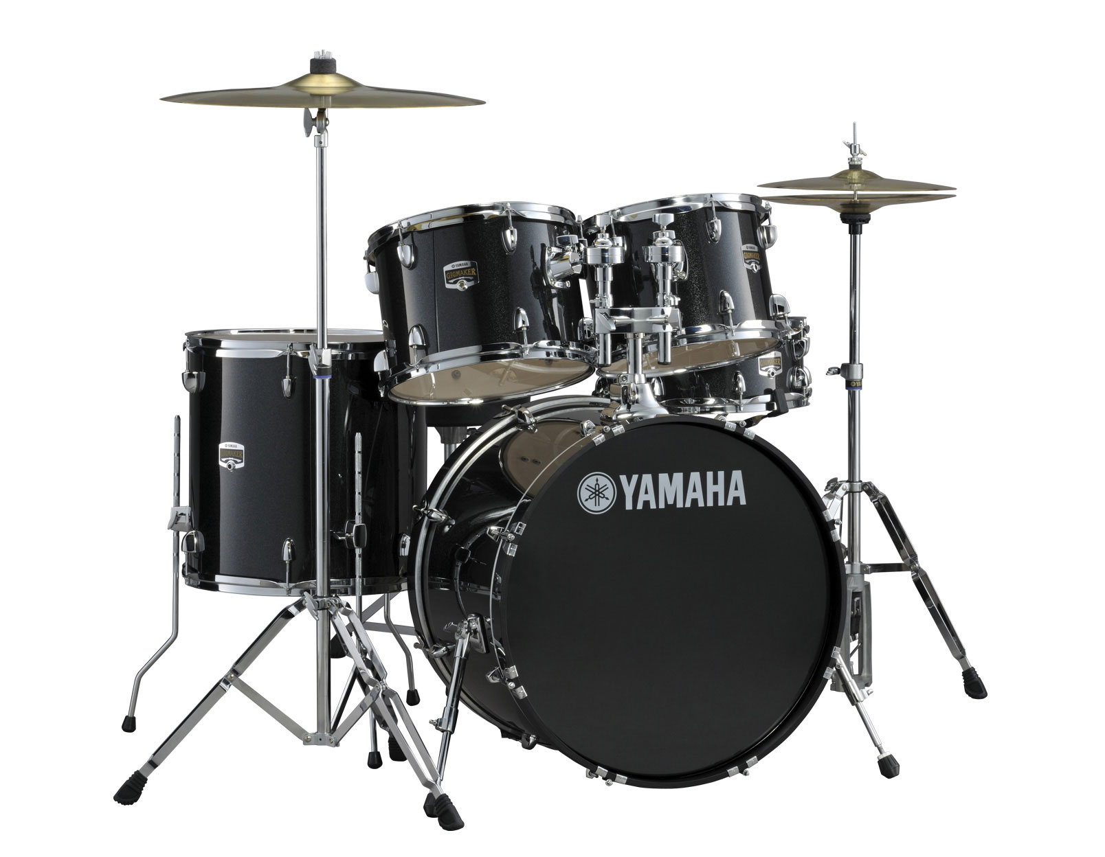 Batterie acoustique standard Yamaha Gigmaker Standard 22 5 fûts black glitter noir