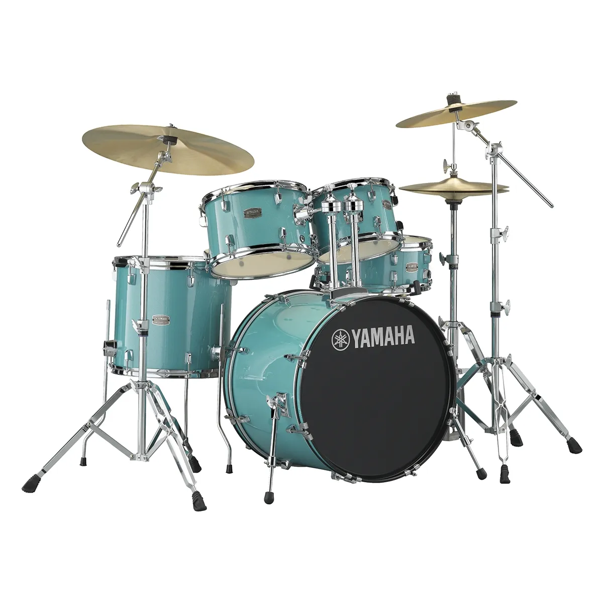 Yamaha Rydeen Fusion 20'' + Set Cymbale Paiste 101 - 5 FÛts - Turquoise Glitter - Batterie Acoustique Fusion - Variation 3