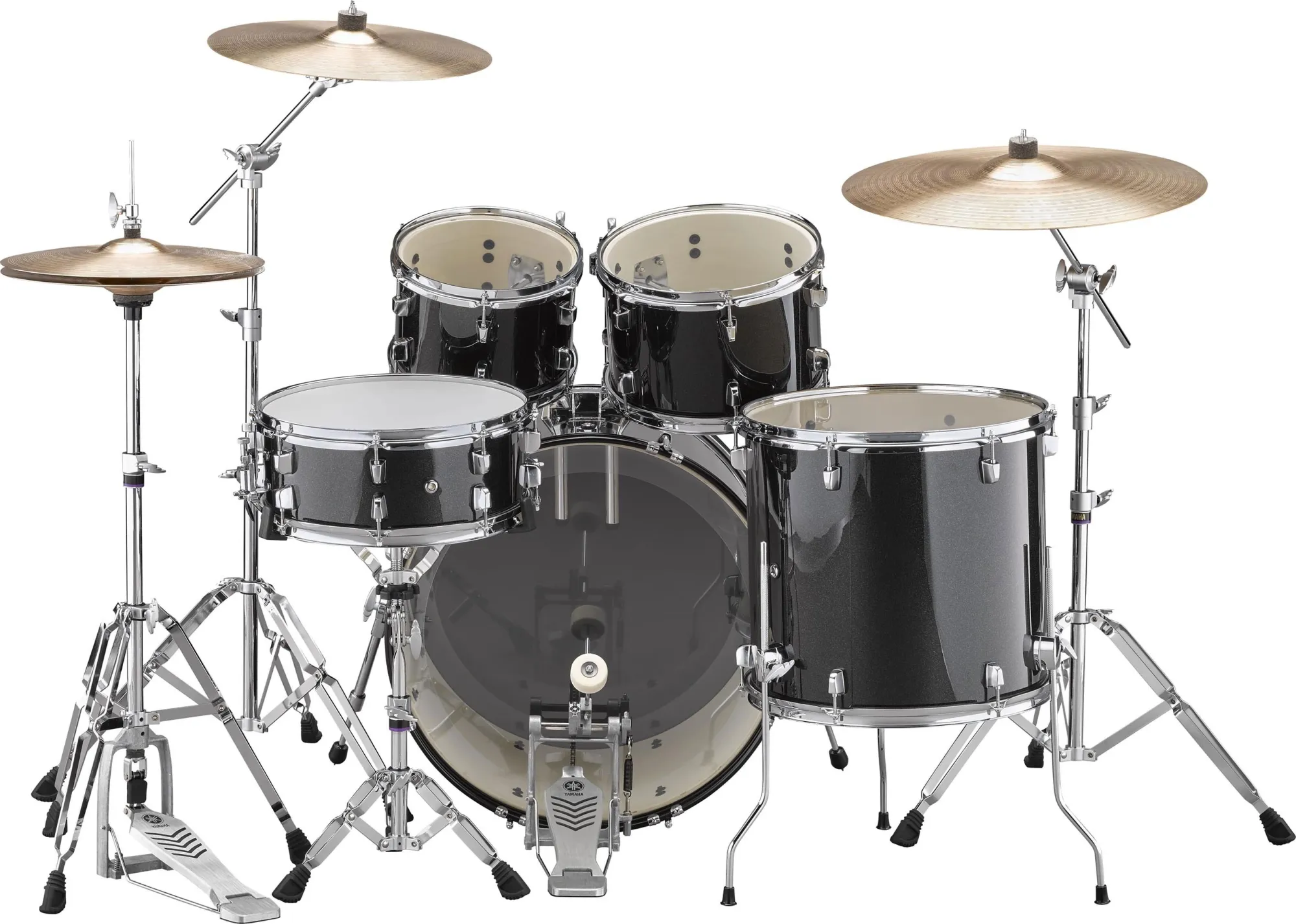 Yamaha Rydeen Fusion 20'' + Set Cymbale Paiste 101 - 5 FÛts - Black Glitter - Batterie Acoustique Fusion - Variation 3
