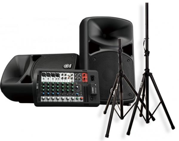Pack sonorisation Yamaha StagePas 600BT + X-TONE XH 6310 Pied Enceinte Paire + Sac