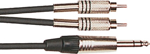 Yellow Cable K02st 2 Rca Male Vers 1 Jack 6.35 Male Stereo 3m - CÂble - Main picture