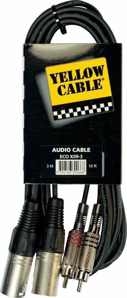 Yellow Cable K09 2 Rca Male Vers 2 Xlr Male 3m - CÂble - Main picture