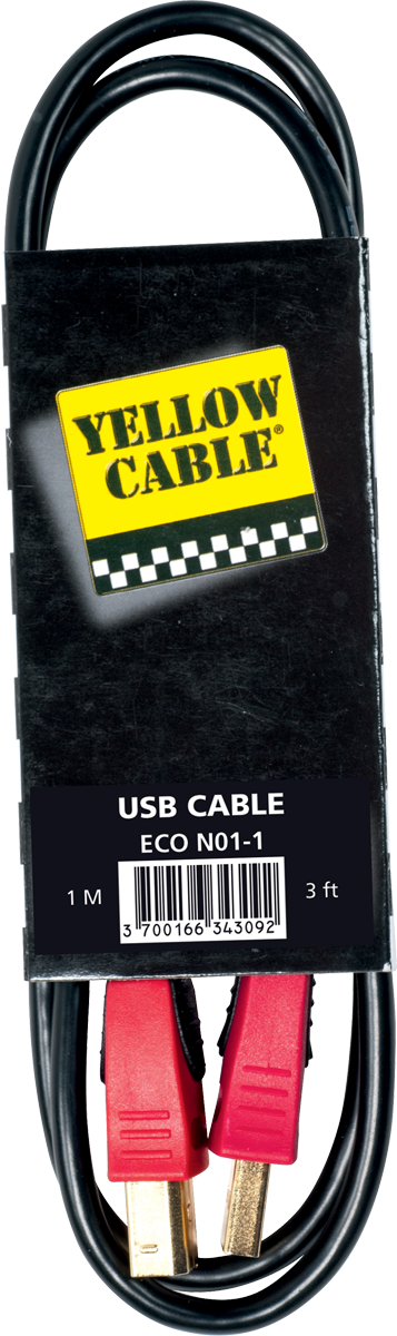 Yellow Cable Usb A Male Vers B Male 1m - - CÂble - Main picture