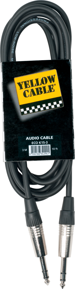 Yellow Cable K15 Jack Male Stereo Vers Jake Male Stereo  3 Metres - CÂble - Variation 1