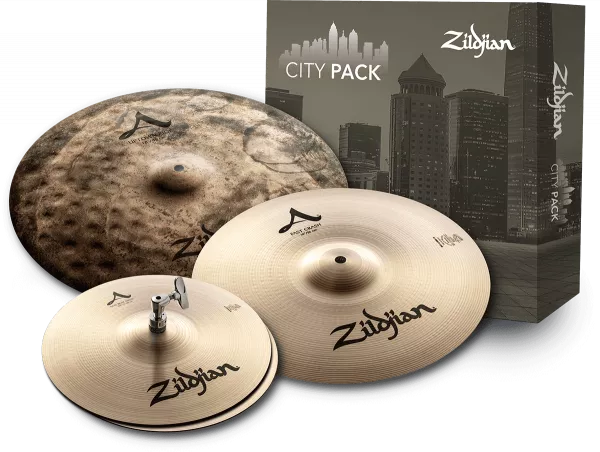 Pack cymbales Zildjian CITY PACK A 18 RIDE / 14 CRASH / 12 HI-HATS