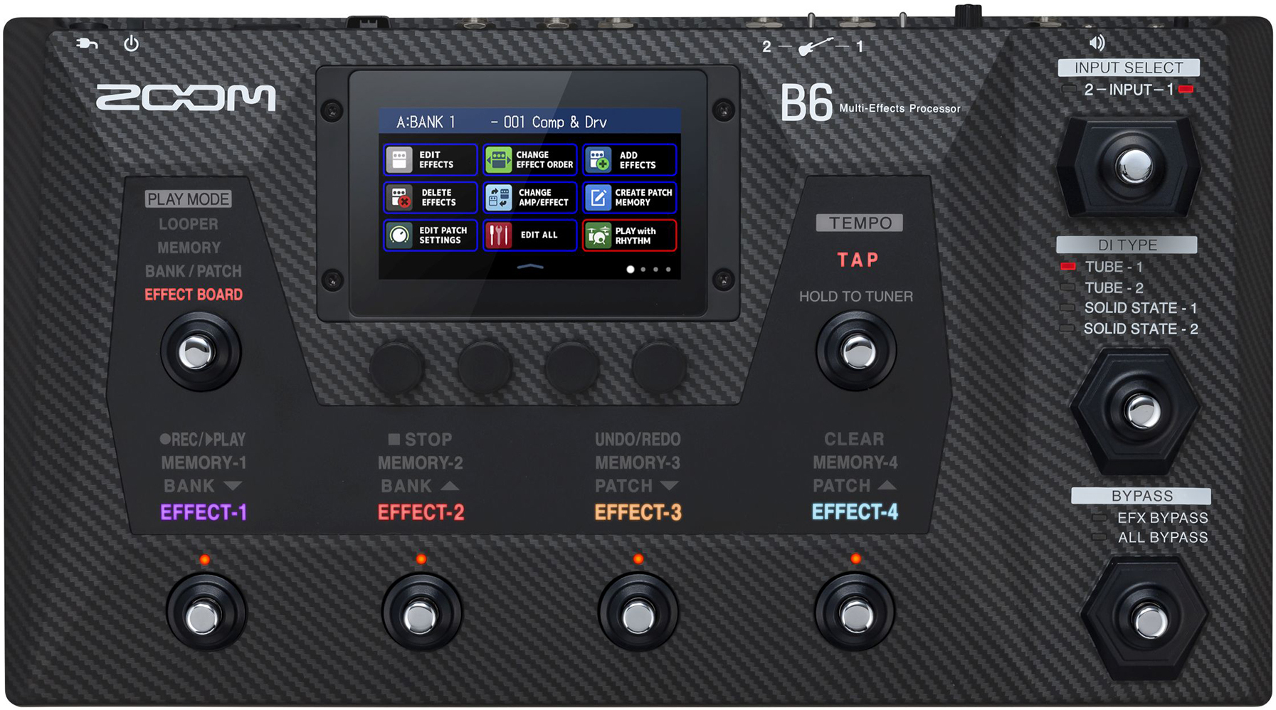 Zoom B6 Multi-effects Bass Processor - Multi Effet Basse En Pedalier - Main picture